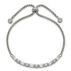 Stainless Steel Polished with Cubic Zirconia Adjustable Bracelet for Women