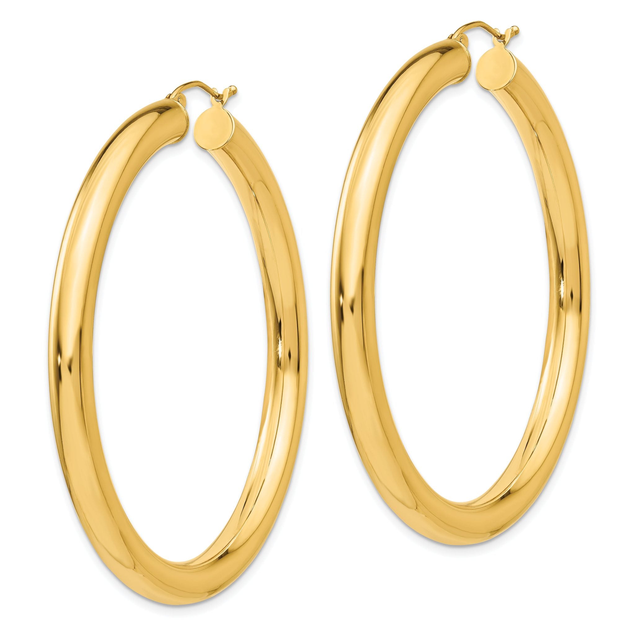 10k Polished 5mm Tube Hoop Earrings Secondary image