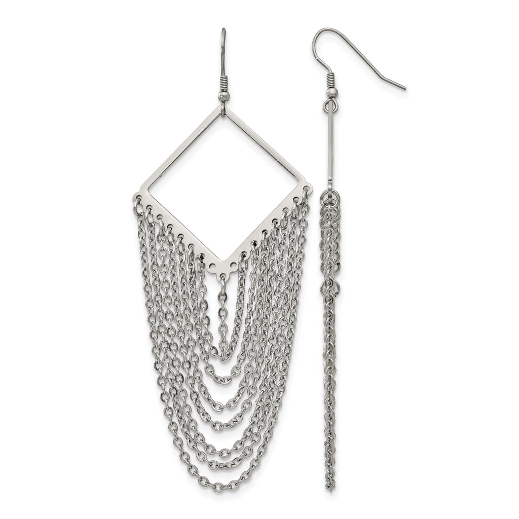 Stainless Steel Polished Drop Dangle Earrings for Women