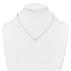 Sterling Silver Rhodium-plated Polished CZ Bar 17.5 Inch Necklace