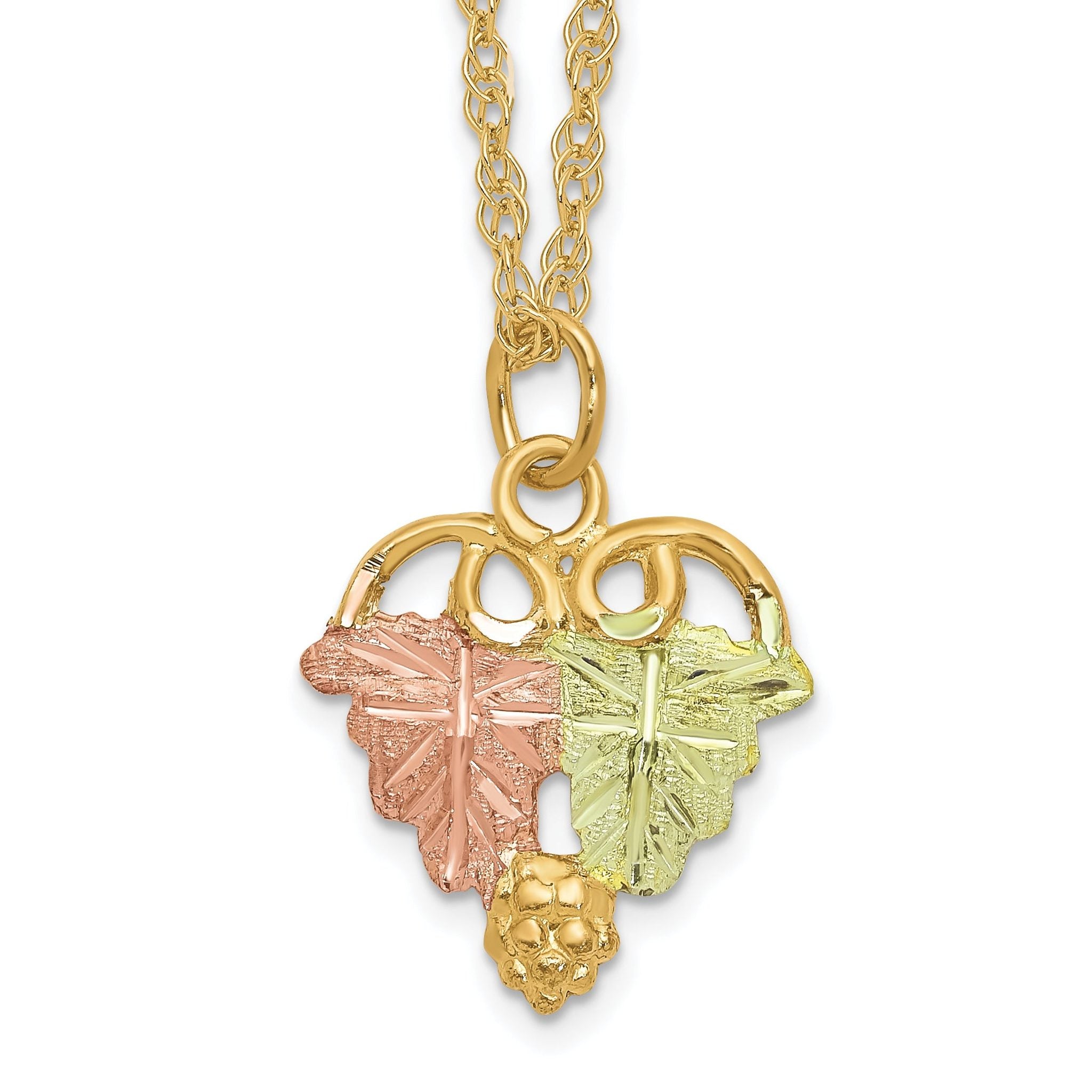 10K Tri-Color Black Hills Gold Polished Ropa Necklace