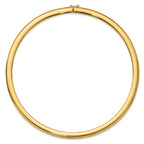 14k Polished 8mm Standard Weight 18 inch Domed Omega Necklace