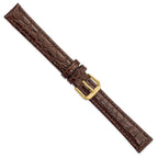 Alligator Grain Watch Band in Brown Leather, 18mm