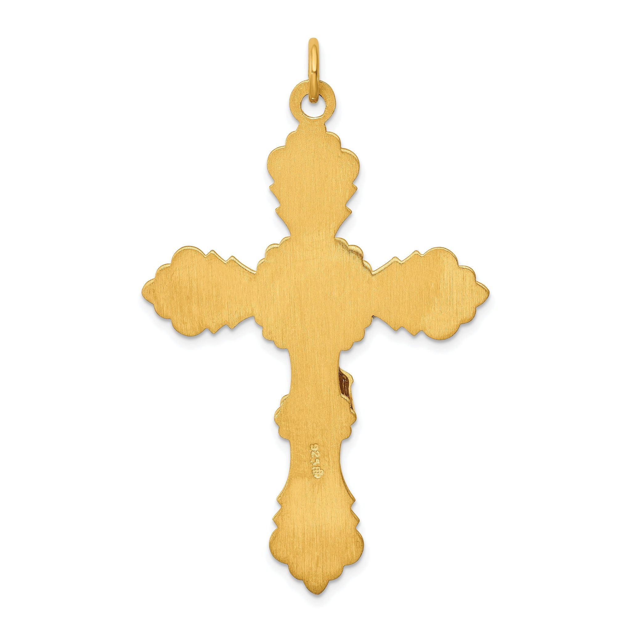 Sophia Jewelers 24k Gold-Plated Sterling Silver INRI Crucifix Pendant