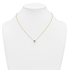 14k 1 1/2 carat Certified Lab Grown Diamond VS+ F+ Heart Complete 18 inch Four Prong Pendant Necklace