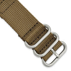 Two-Piece Ballistic Nylon Watch Band in Khaki Brown, 18mm
