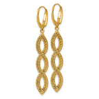 14K Polished Fancy Woven Dangle Leverback Earrings