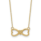 14K Gold Polished Infinity Heart Necklace for Women Elegant 18 Ropa Chain