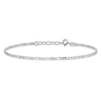Figaro Chain Anklet in Sterling Silver