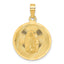 14K Gold Lady of Guadalupe Pendant with Polished Diamond-Cut Finish
