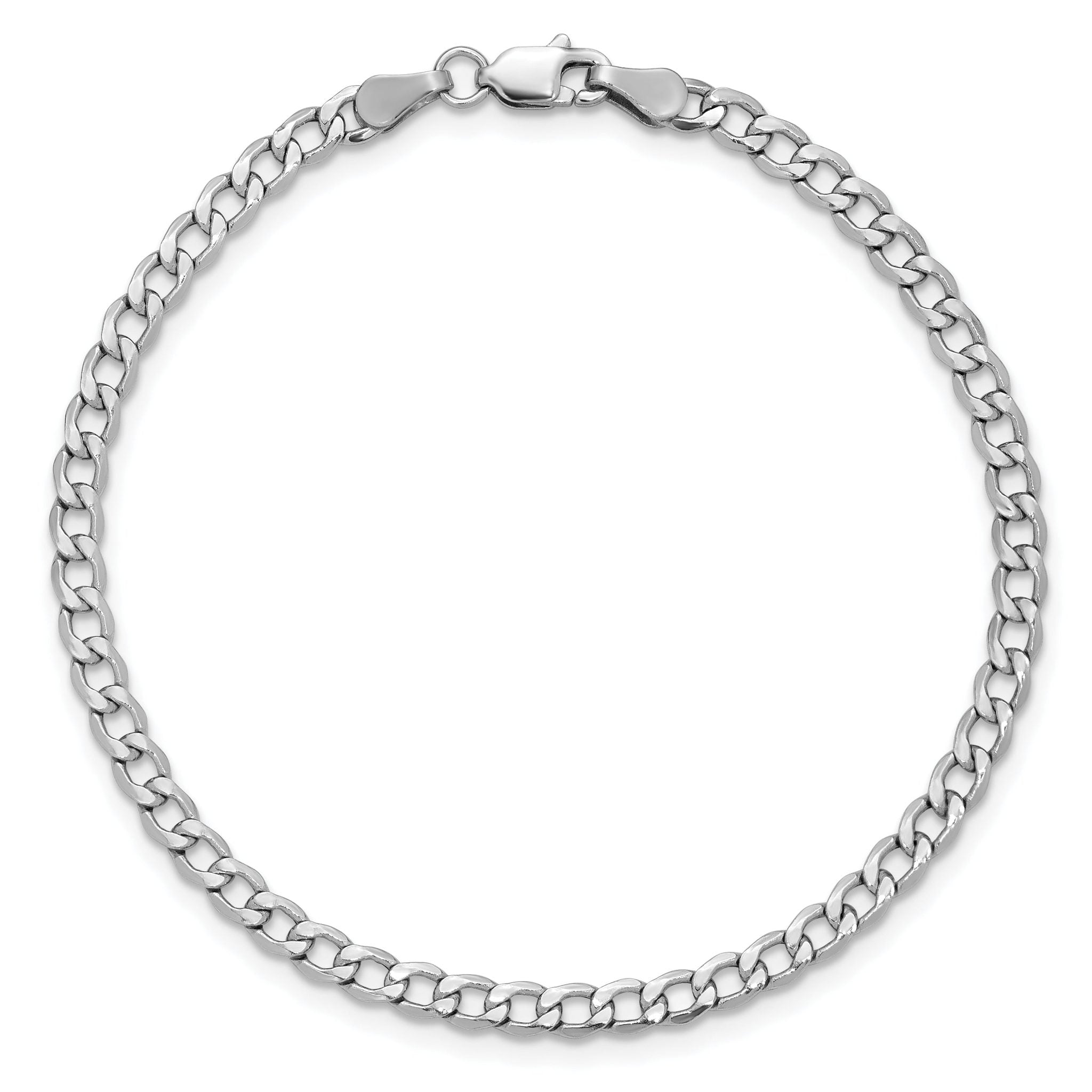 Curb Chain Necklace in 14K White Gold, 3.35mm