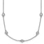 14k White Gold Complete 7/8 carat Bezel-set Diamond and Cable Chain 16-Station 16 inch Necklace