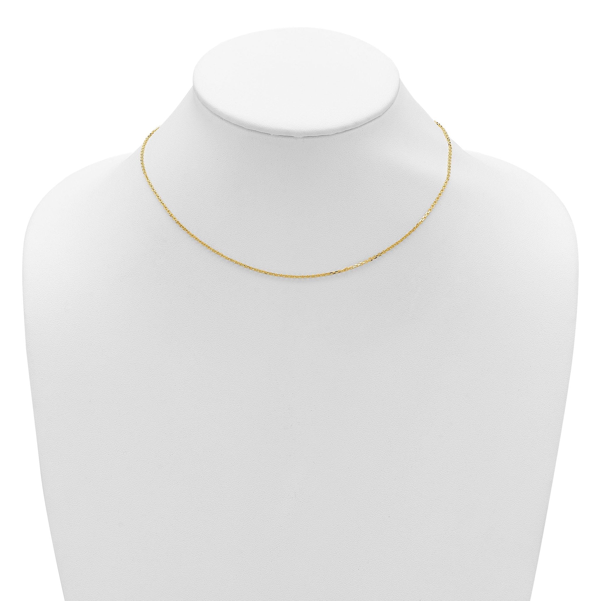 14k 1.4mm D/C Square Cable 1in+1in Adjustable Chain
