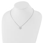 Sophia Jewelers Women's Sterling Silver Diamond Heart Necklace with Extender