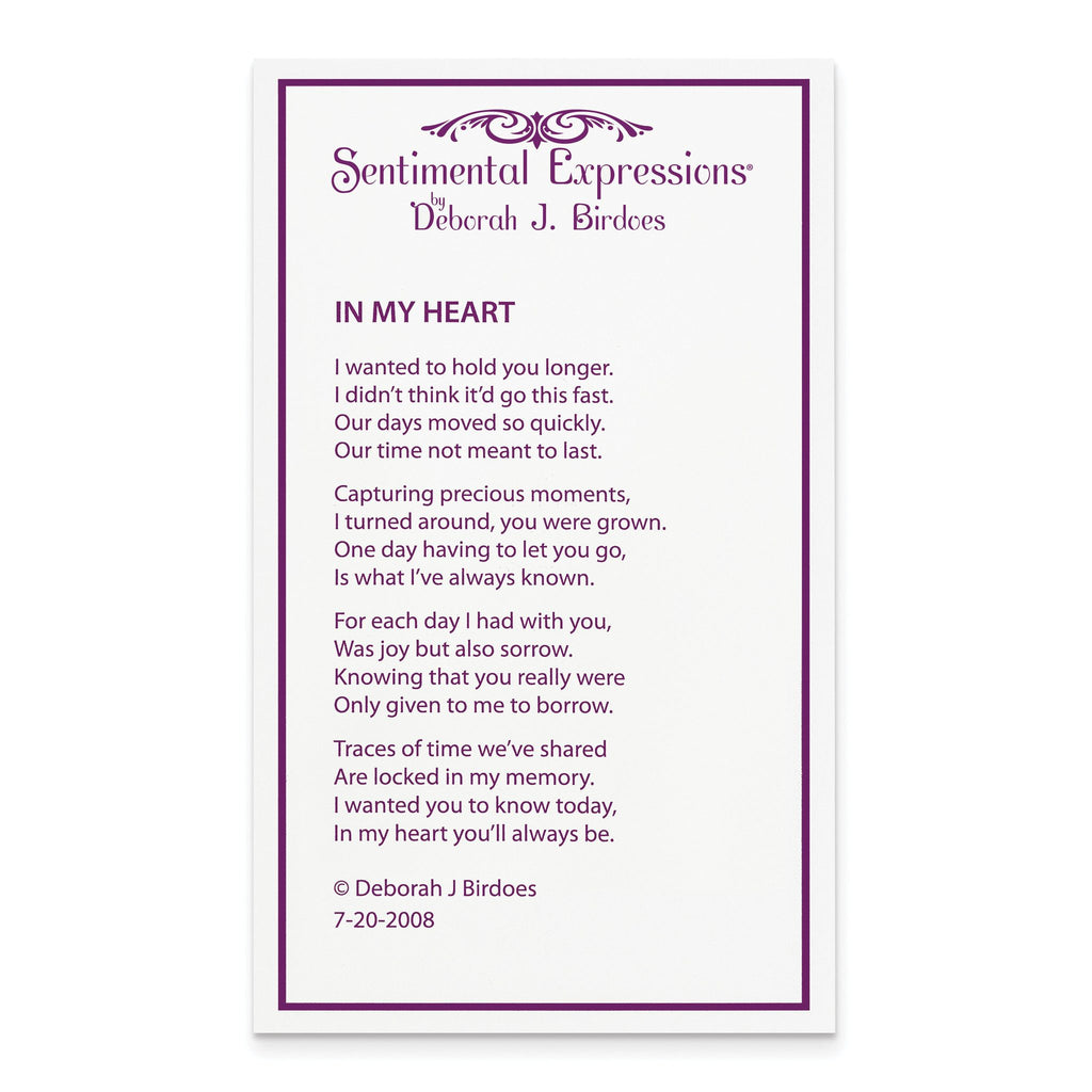 Sophia Jewelers Sterling Silver Double Heart CZ Necklace with Poem Card