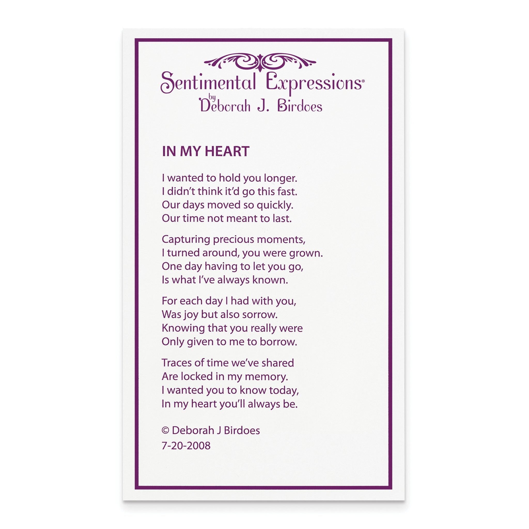 Sophia Jewelers Sterling Silver Double Heart CZ Necklace with Poem Card