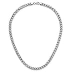 Sterling Silver Rhodium-Plated Polished Fancy Link Necklace