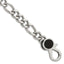 Figaro Link Bracelet in Stainless Steel with Black Agate