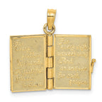 14K 3-D Moveable Enameled AN IRISH PRAYER Book w/Clover Charm