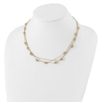 1928 Jewelry Gold-tone Link Light Colorado Faceted Acrylic Beads Three Strand With  3 inch extension Necklace