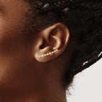14K CZ Ear Climber Earrings
