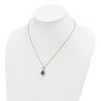 Cheryl Gold-Plated Sterling Silver CZ Teardrop Necklace for Women 18.5 Inch