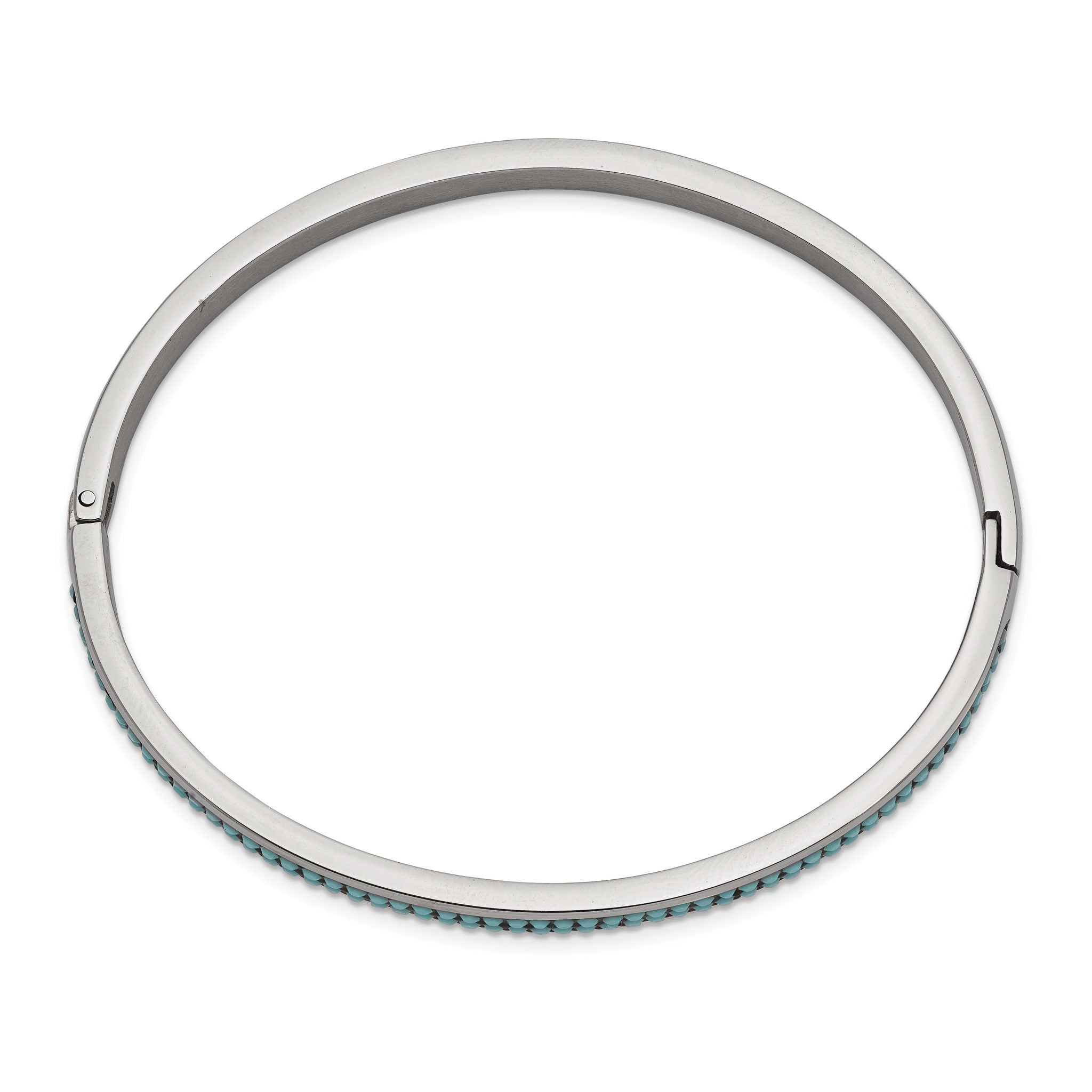 Stainless Steel Polished with Preciosa Crystal 4.75mm Hinged Bangle Bracelet for Women Secondary image