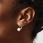 14k 7-8mm White Round Saltwater Akoya Cultured Pearl Leverback Earrings