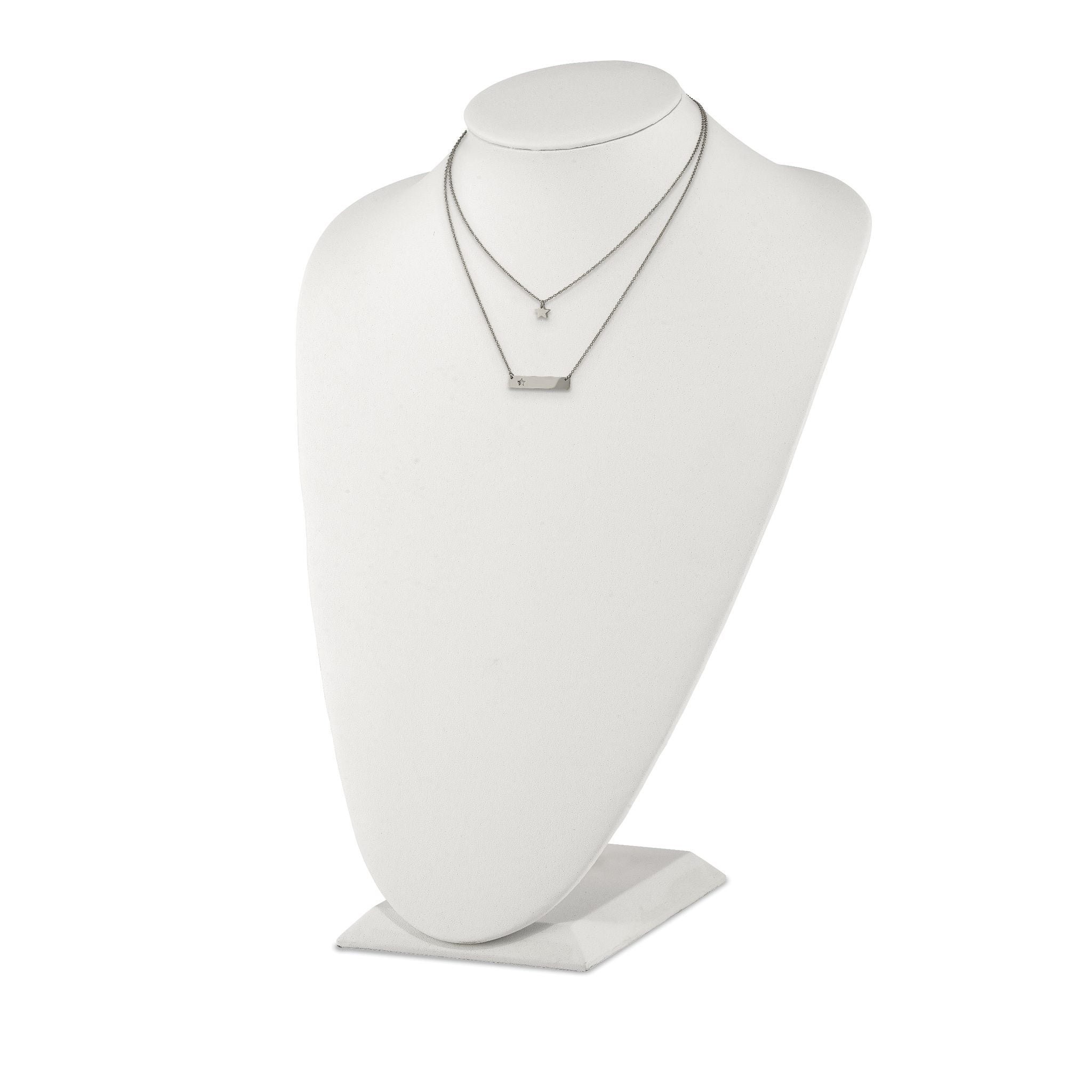 Chisel Stainless Steel Polished Star and Bar Multi Strand 15.5 inch Cable Chain with a 1.5 inch Extension Necklace Secondary image
