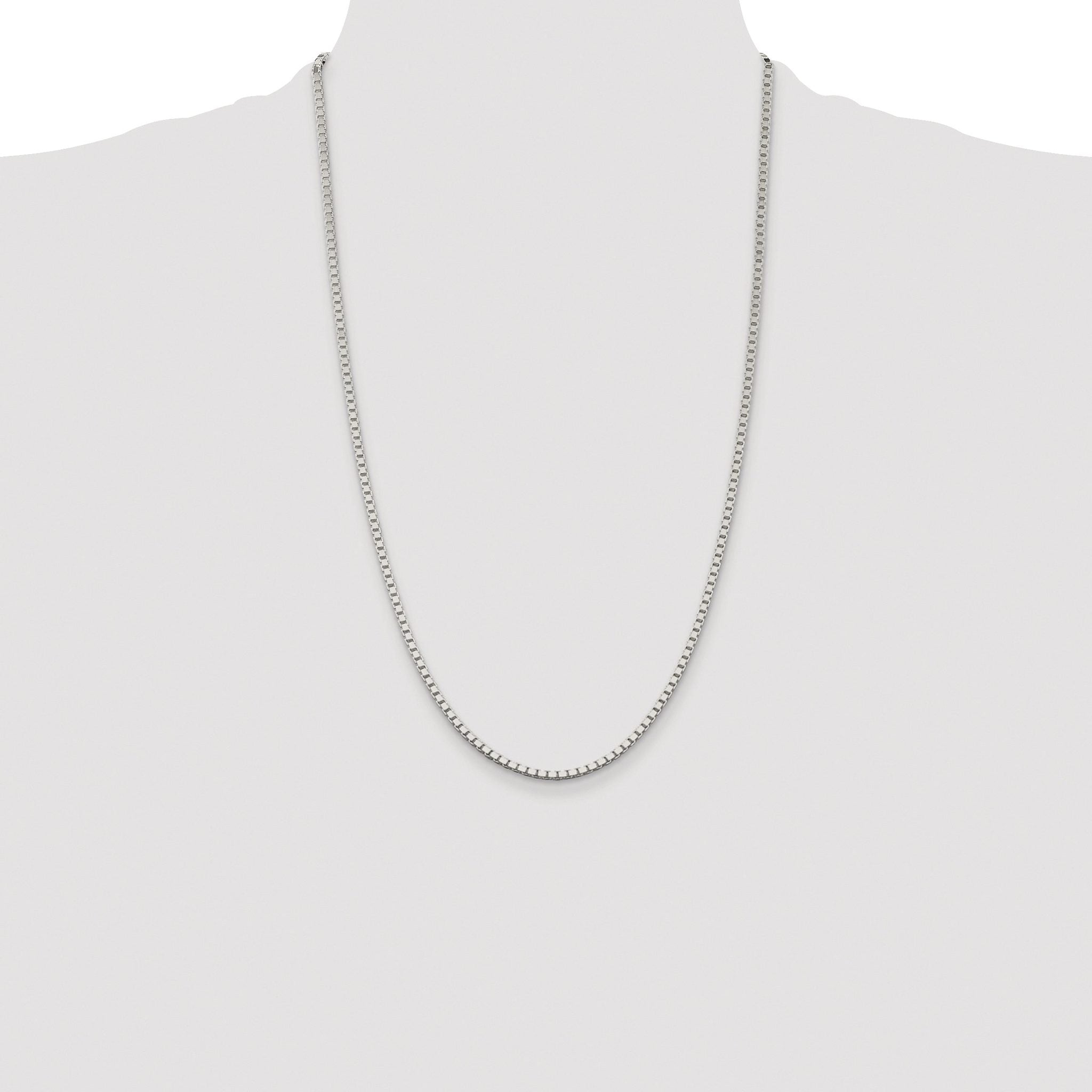 Sterling Silver Rhodium-plated 2.5mm Box Chain