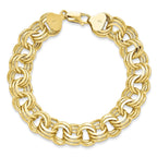 14k Triple Link Charm Bracelet