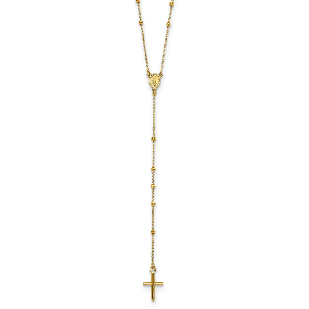 Sophia Jewelers 14K Gold Polished Rosary Necklace 24 Elegant Design