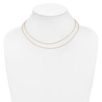 14K Polished 2-Strand Twist Bar Station Necklace