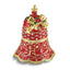 Luxury Giftware by Jere Bejeweled Crystal Enameled BELLE Festive Red and Gold-tone Bell Trinket Box with Ring Insert