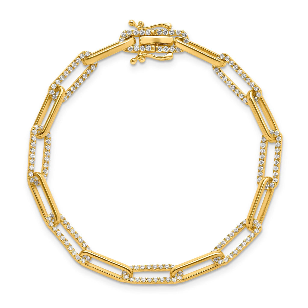 14k 1 3/8 carat Lab Grown Diamond VS/SI+ G+ Fashion Link Bracelet