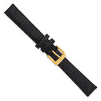 16mm Black Genuine Stingray with Gold-tone Buckle 7.5 inch Watch Band