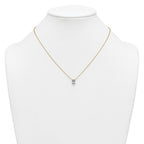 14k 1 carat Certified Lab Grown Diamond VS+ F+ Oval Complete Four Prong 18 inch Pendant Necklace