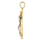 14K Two-Tone Gold Crucifix Pendant with Cubic Zirconia Accent  Elegant Religious Design