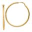 14K Gold Polished Hoop Earrings with Omega Back Elegant Hollow Design