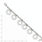 Stainless Steel Polished Dangle Circles Bracelet for Women