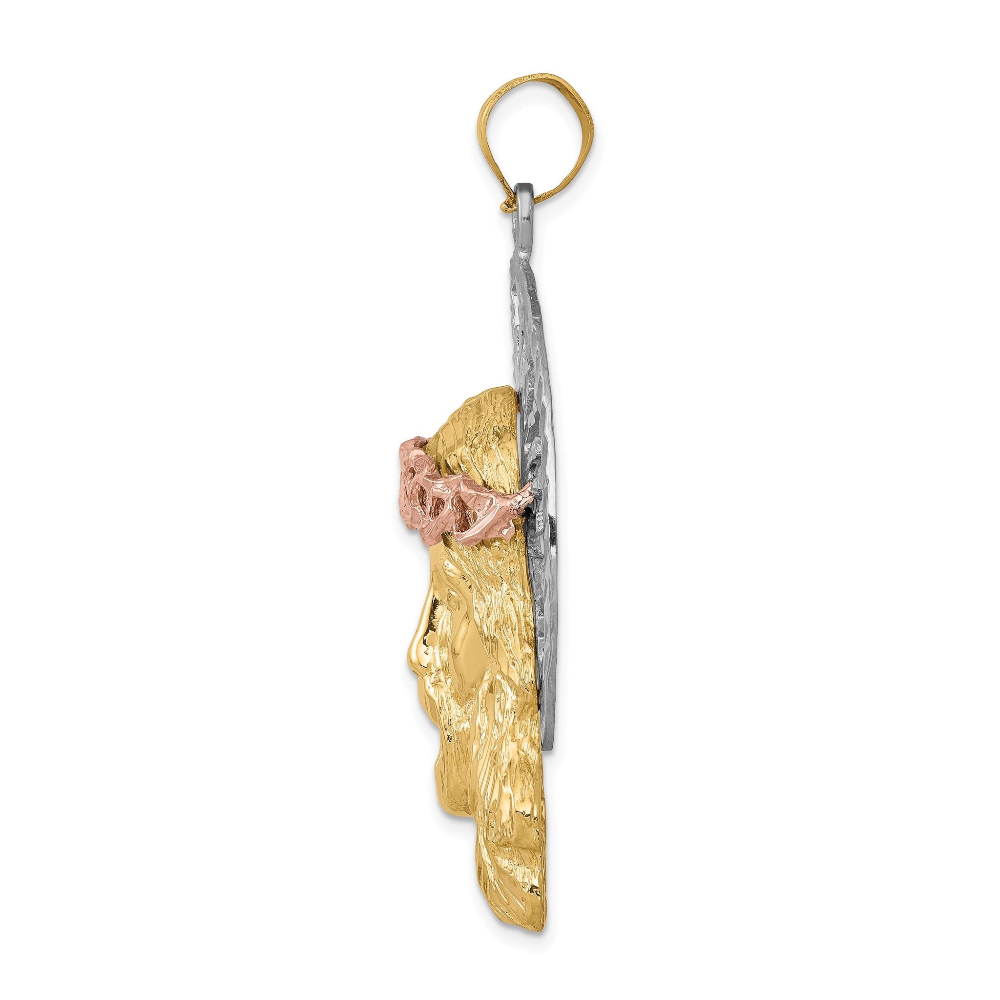 Sophia Jewelers 14K Tri-Color Jesus Pendant with Elegant Timeless Design Secondary image