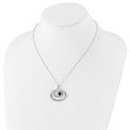 Sophia Jewelers Sterling Silver CZ Pendant Necklace with Polished & Antiqued Finish