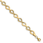 10K Polished Fancy D/C Link Bracelet