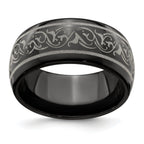 Titanium Wedding Band with Laser Pattern Engravable Gift
