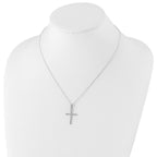 Sophia Jewelers Platinum-Plated Sterling Silver Diamond Cross Necklace Gift Ready
