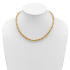 14K Two-tone Polished 5.5mm Popcorn Mesh Necklace