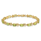 14k Floral Diamond and Peridot Bracelet