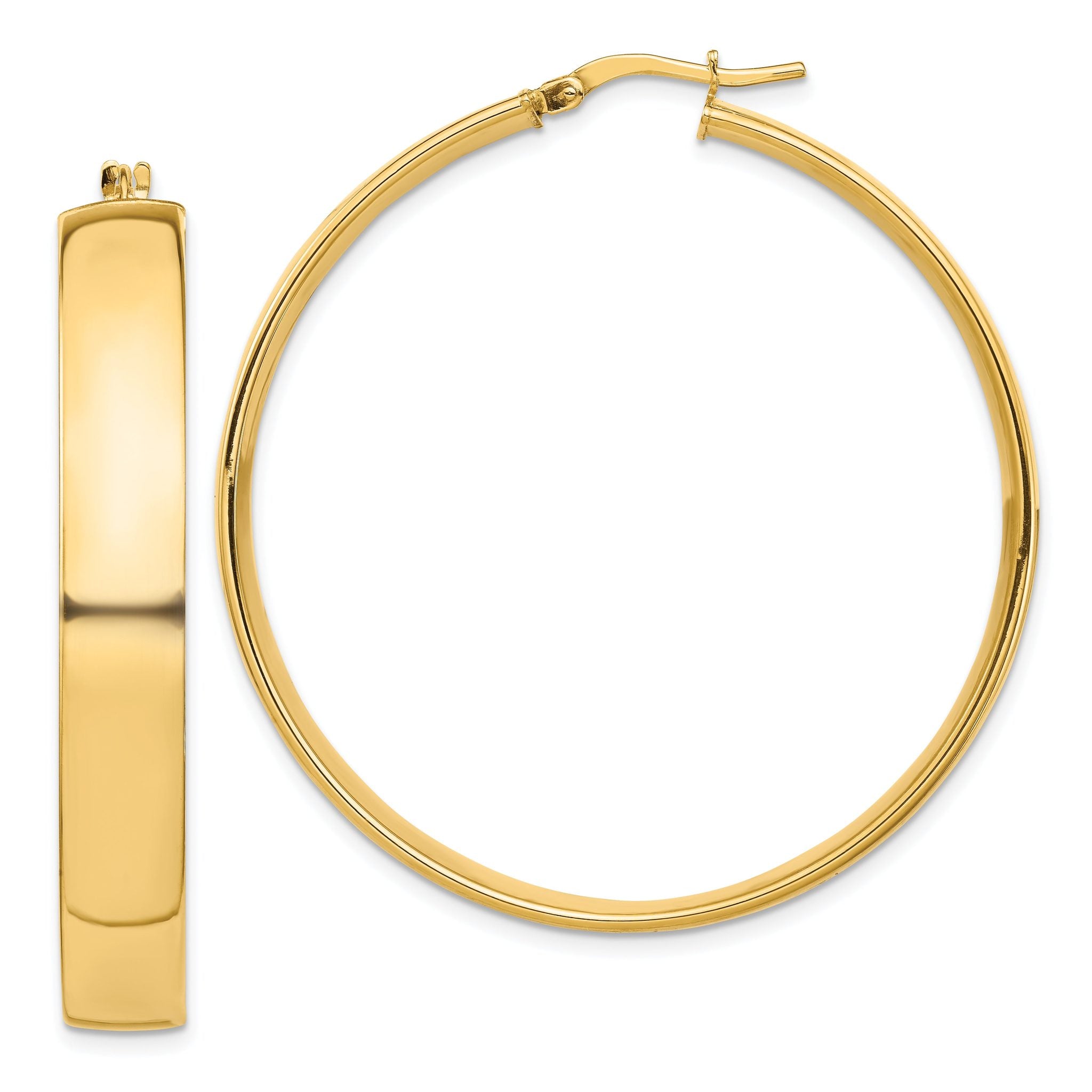 14k High Polished 7mm Hoop Earrings Main image