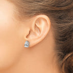 14k White Gold 9x6mm Pear Cubic Zirconia Earrings