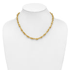 Leslie's14K Polished and Textured Twisted Link Necklace